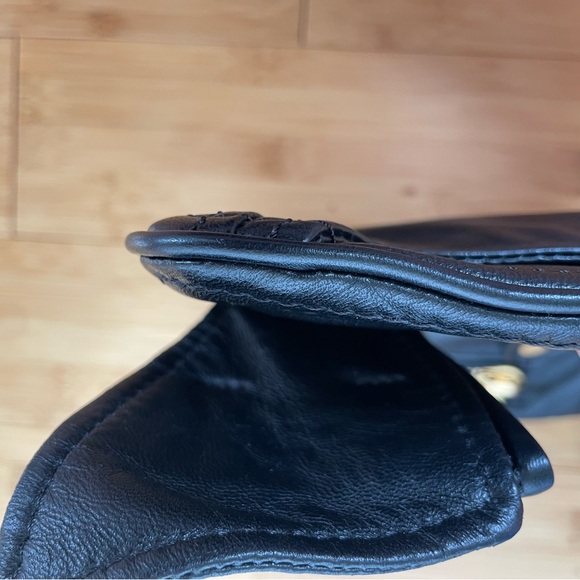 Moschino Black Leather Biker Bag/Clutch with Gold Accents - Picture 7 of 7